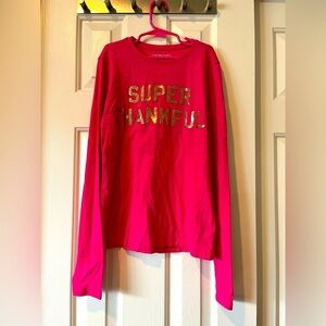 Crewcuts long sleeve t-shirt, size XL (12-14) pink ‘super thankful’
